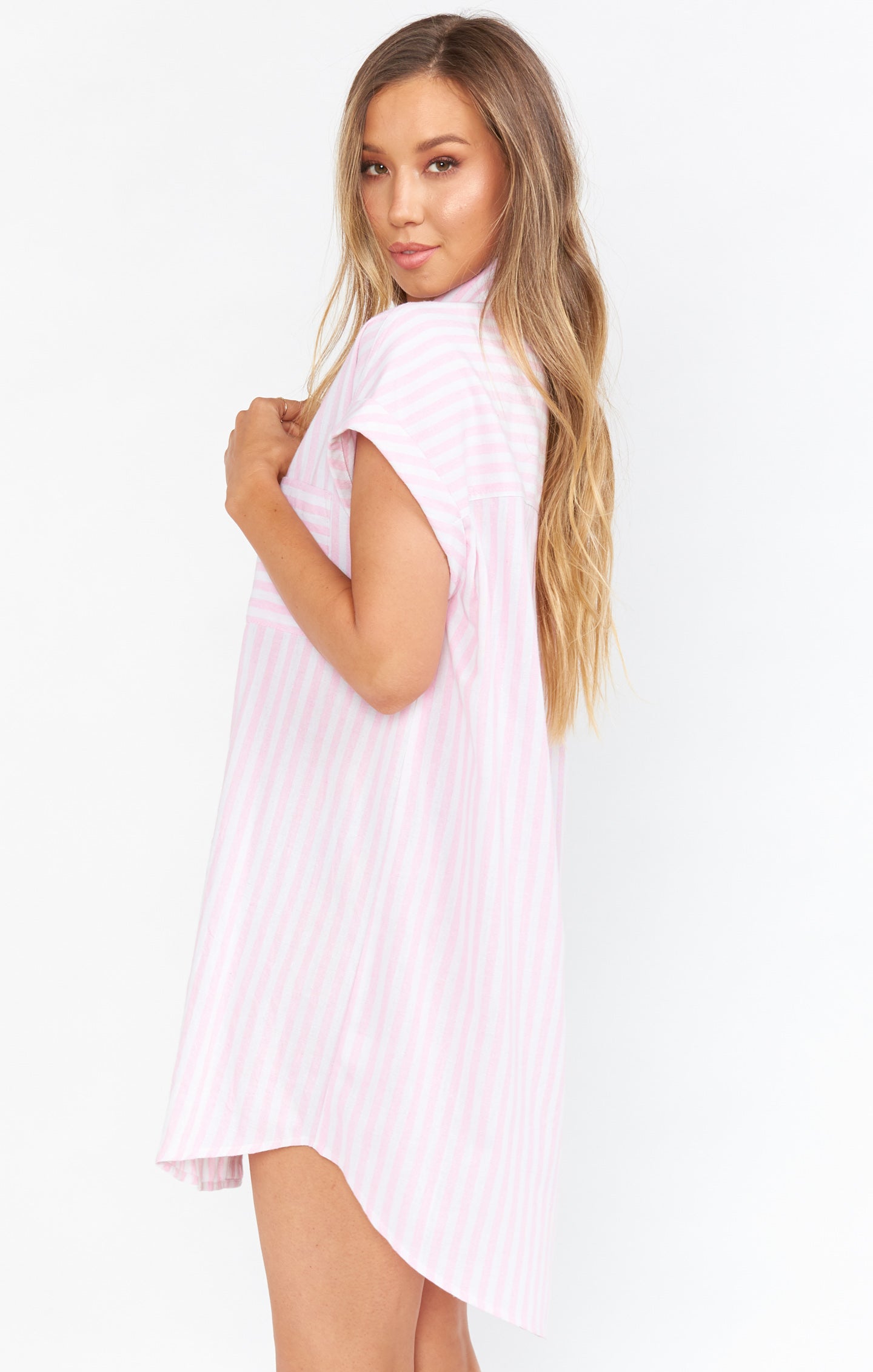 Martin Shirt Dress ~ Blush Stripe