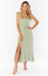 Smocked Fitted Slit Flowy Dress With a Bow(s) and a Sash by Show Me Your Mumu