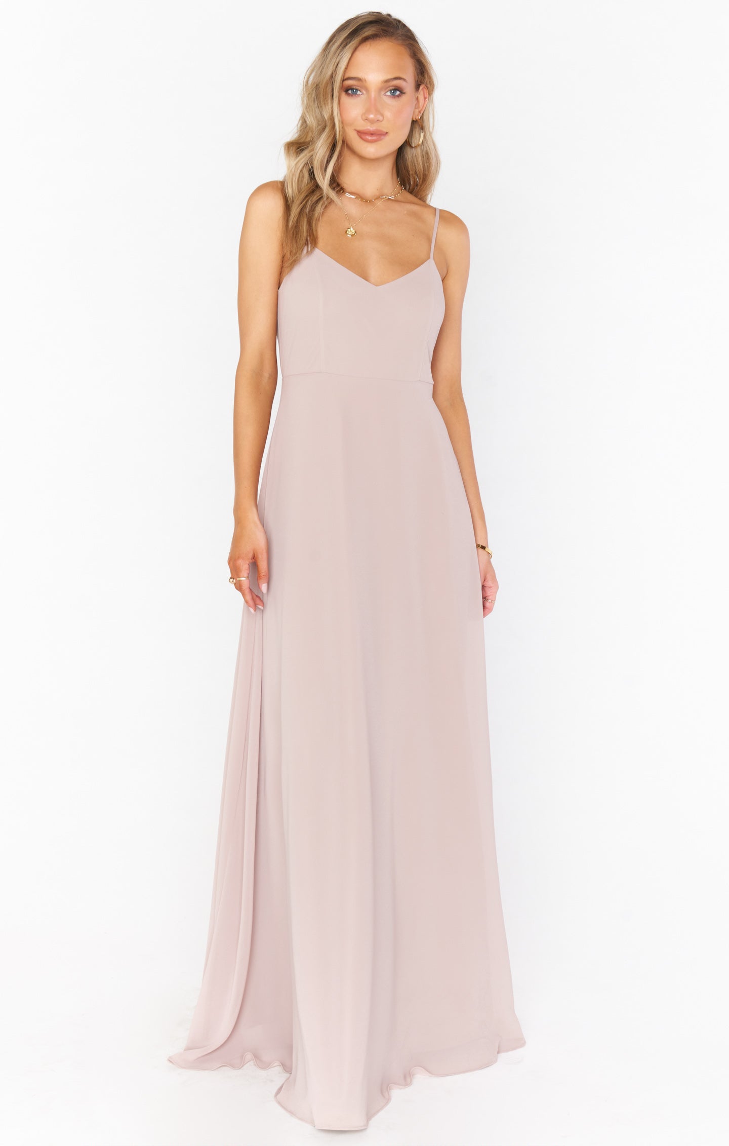 Faith Maxi Dress ~ Soft Beige Chiffon