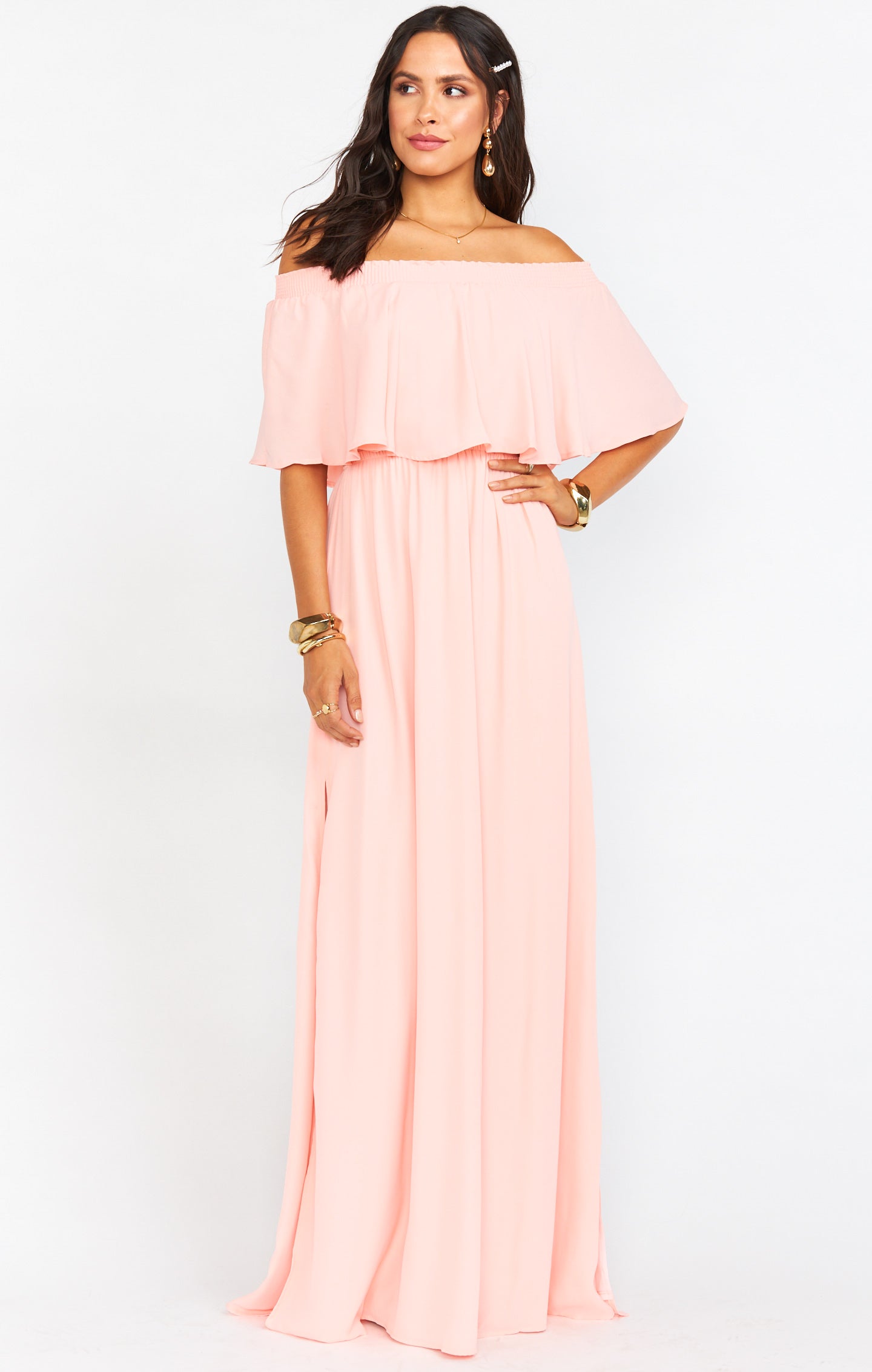 Hacienda Maxi Dress ~ Frosty Pink Crisp