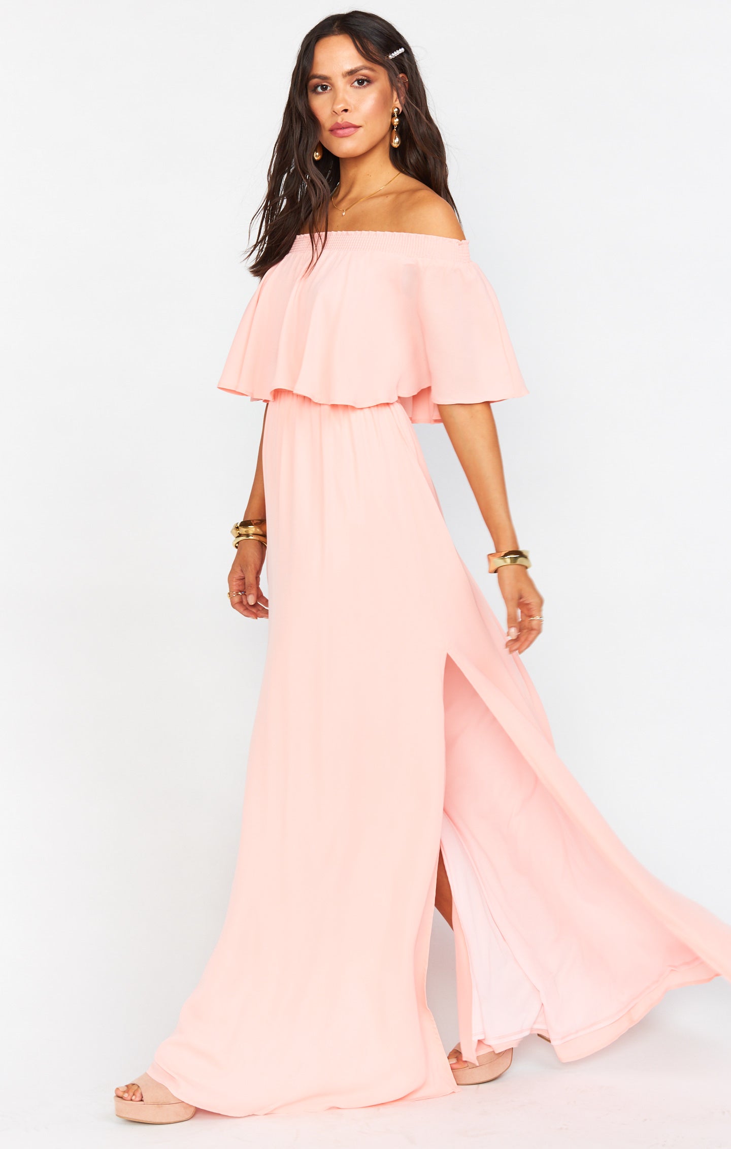 Hacienda Maxi Dress ~ Frosty Pink Crisp