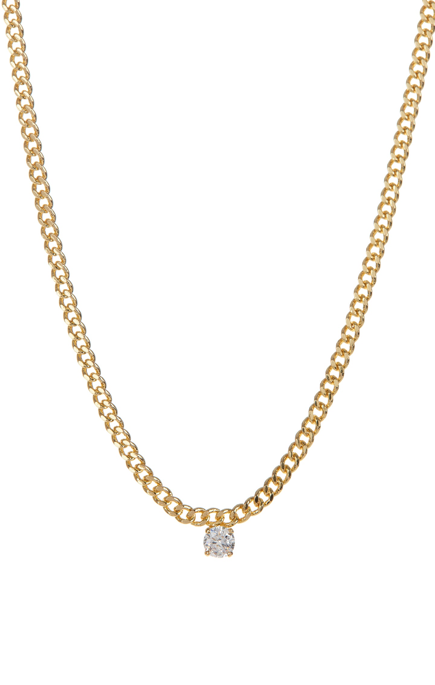 LUV AJ Bardot Stud Charm Necklace ~ Gold