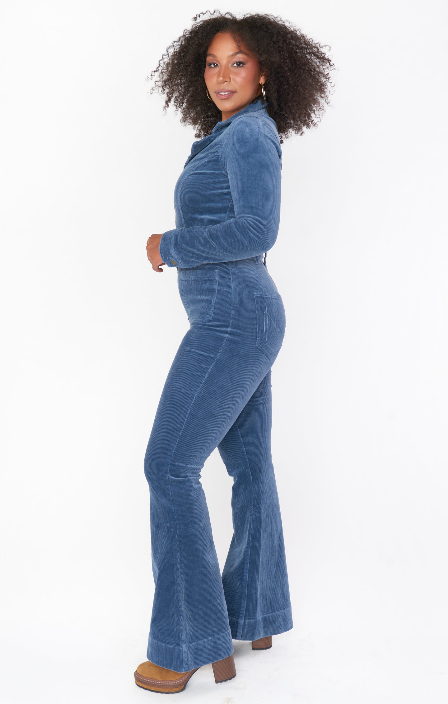 Lee Ann Jumpsuit ~ Cool Blue Corduroy