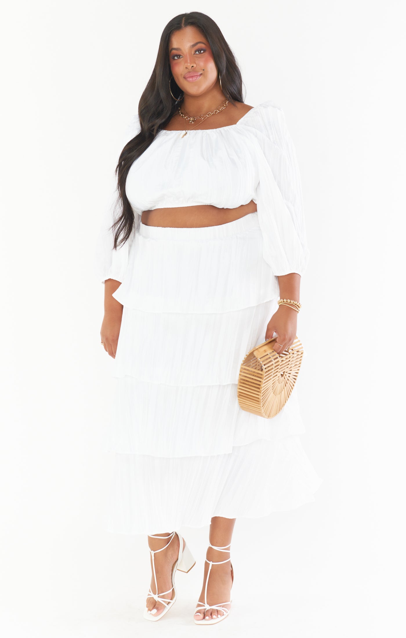 Keepsake Crop Top ~ White Crinkle