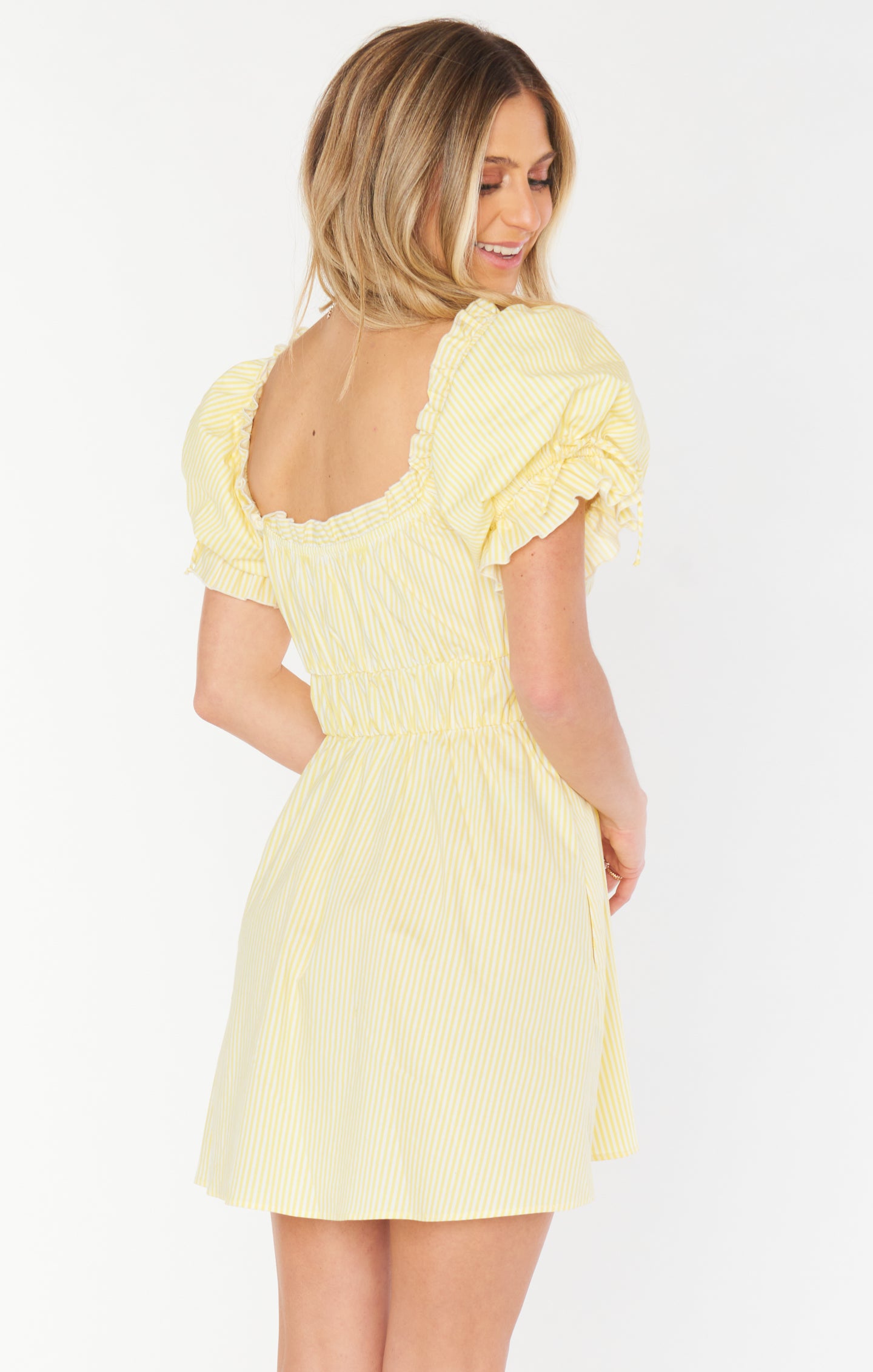 Leigh Mini Dress ~ Yellow Duckie Stripe