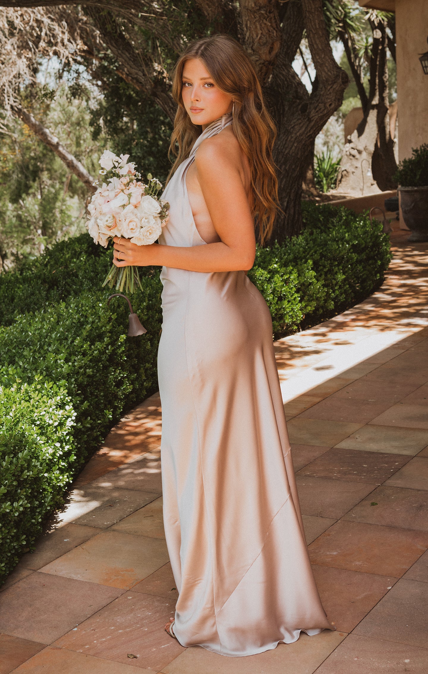 Jasmine Halter Maxi Dress ~ Show Me The Ring Luxe Satin