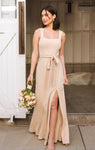 Stretchy Slit Bridesmaid Dress With a Sash by Show Me Your Mumu