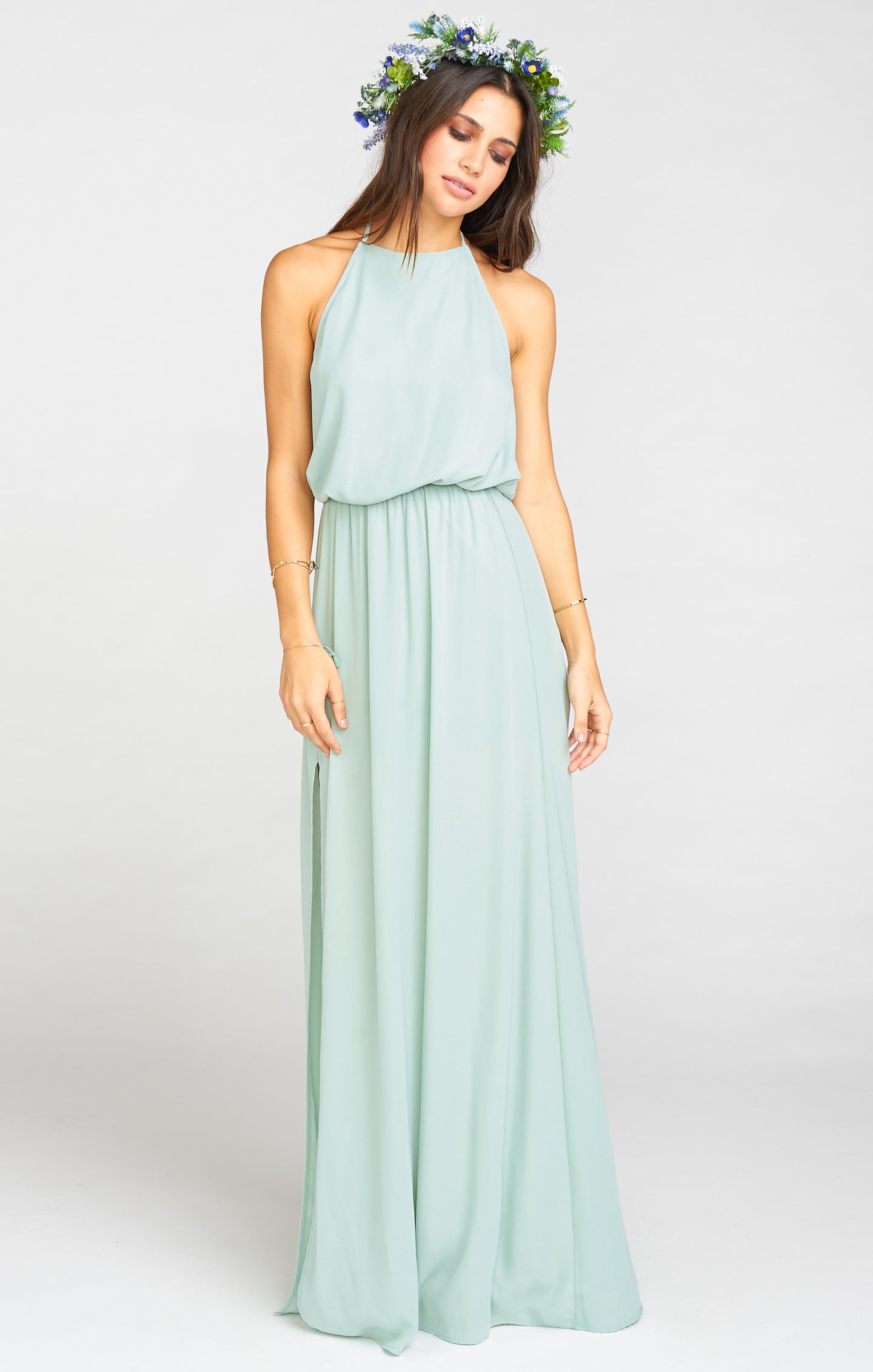 dusty mint bridesmaid dresses