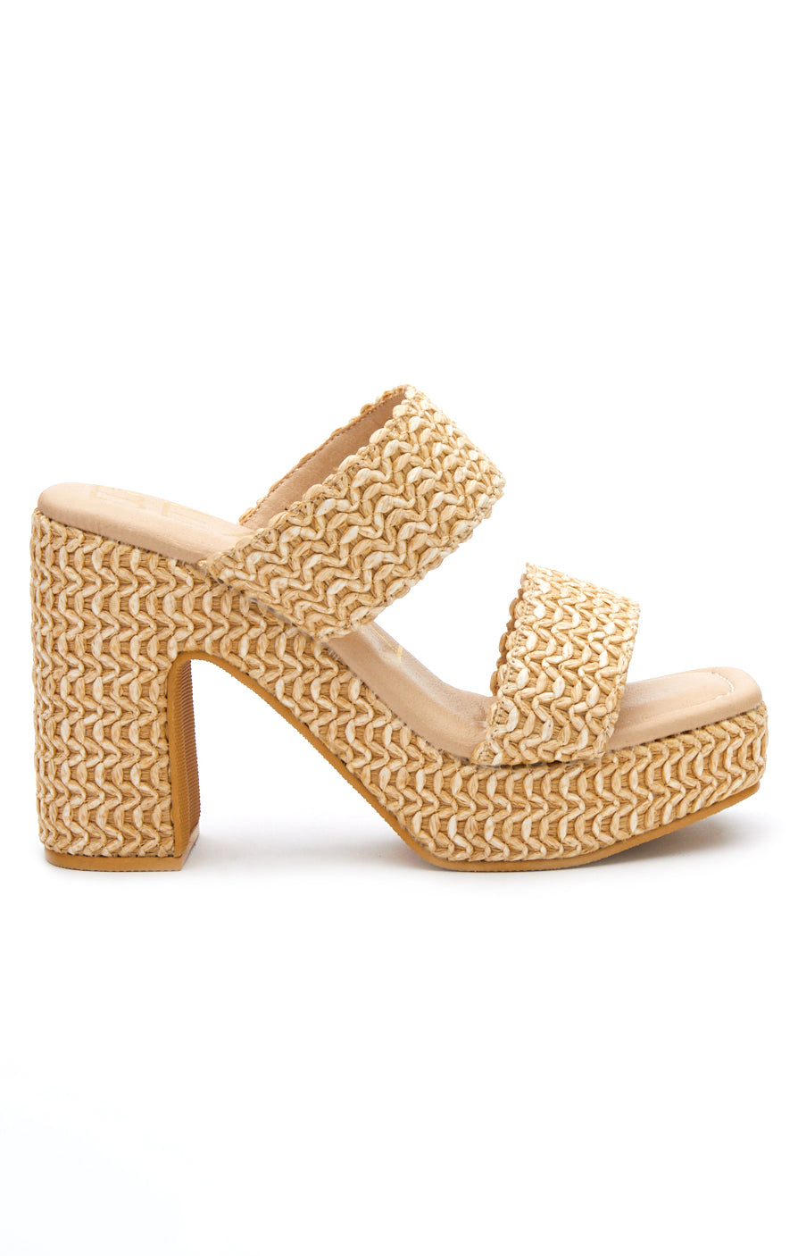 Matisse Gem Platform Heel ~ Natural