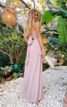 Empire Waistline Chiffon Self Tie Maxi Dress With a Bow(s)