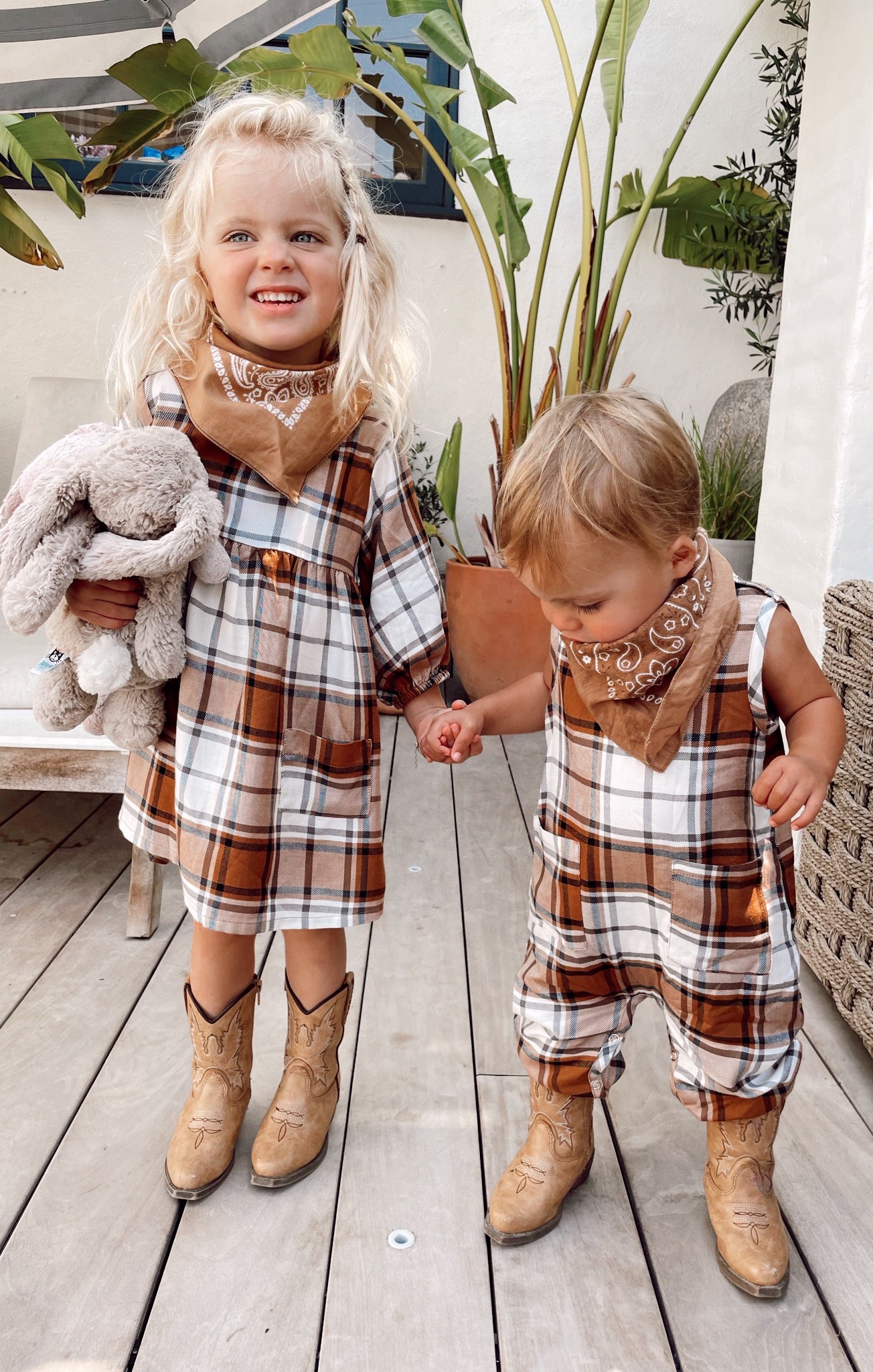 Iris Dress ~ Tan Plaid