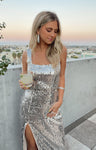 Fitted Slit Sequined Party Dress by Show Me Your Mumu