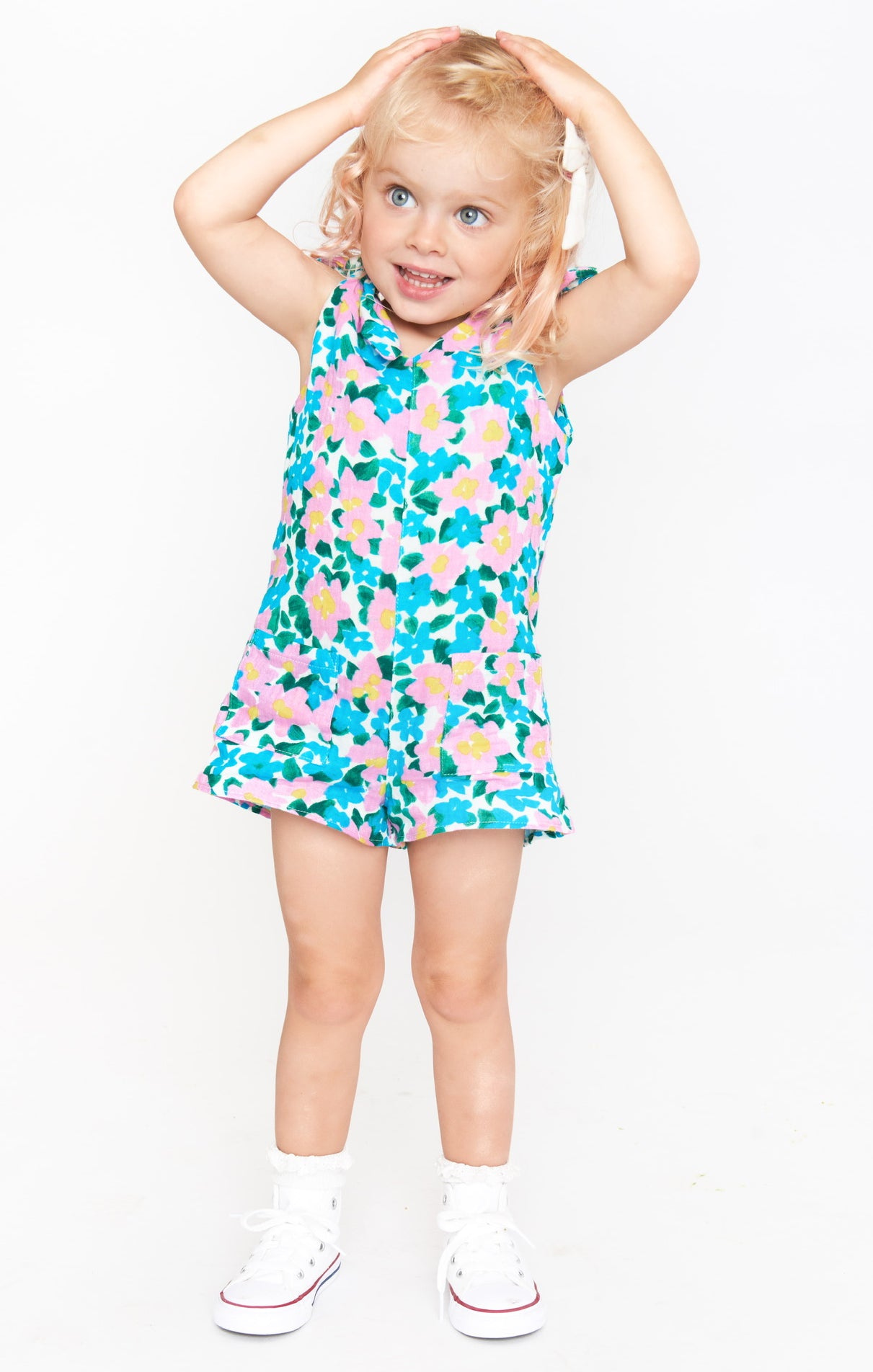 Mini Tilda Romper ~ Violets Garden