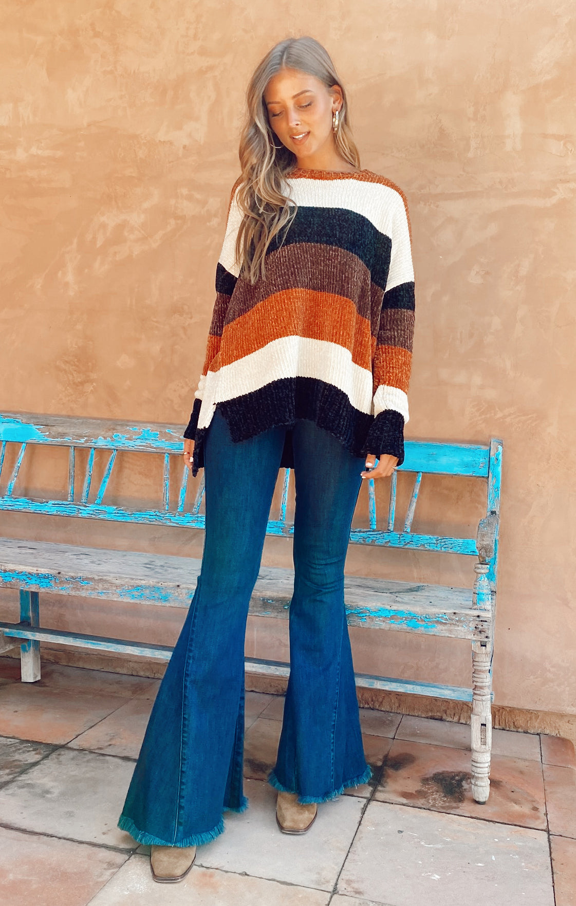 Jesse Sweater ~ Stayin Alive Stripe Chenille