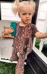 Animal Print Snap Closure Pocketed Short Tunic