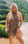 Animal Cheetah Print Short Sequined Dress