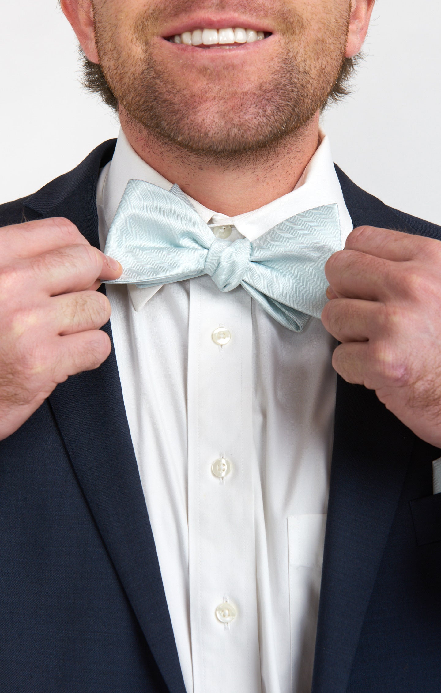 Josh Bow Tie ~ Icy Blue Solid