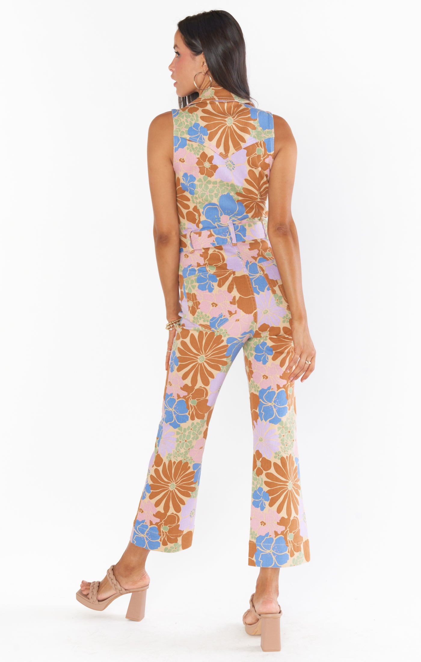 Jacksonville Cropped Jumpsuit ~ Sage Retro Garden