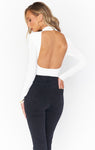 Look Back Bodysuit ~ White Spandy