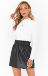 Malone Mini Skirt ~ Black Faux Leather