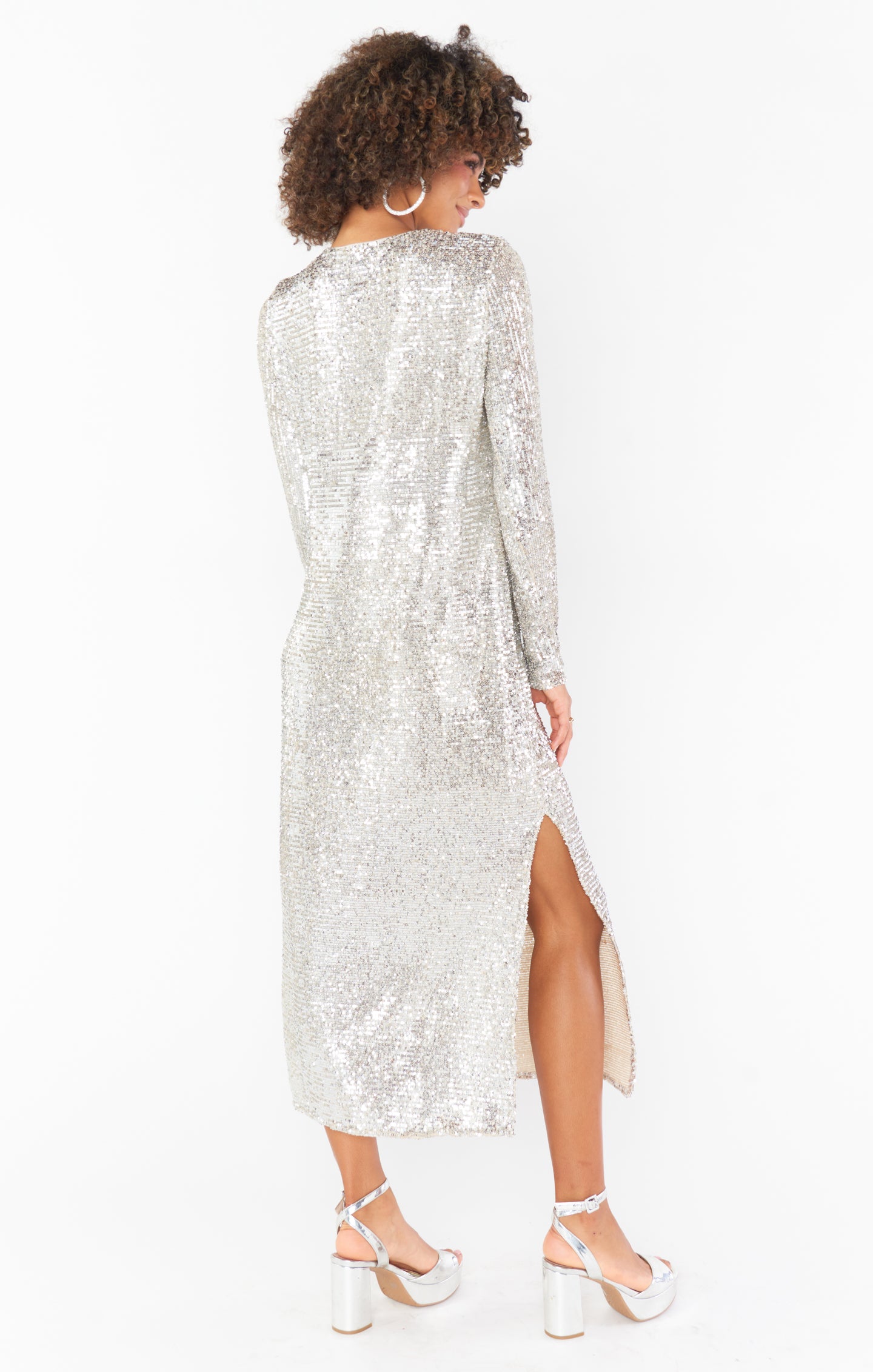 Maddison Dress ~ Platinum Sequins