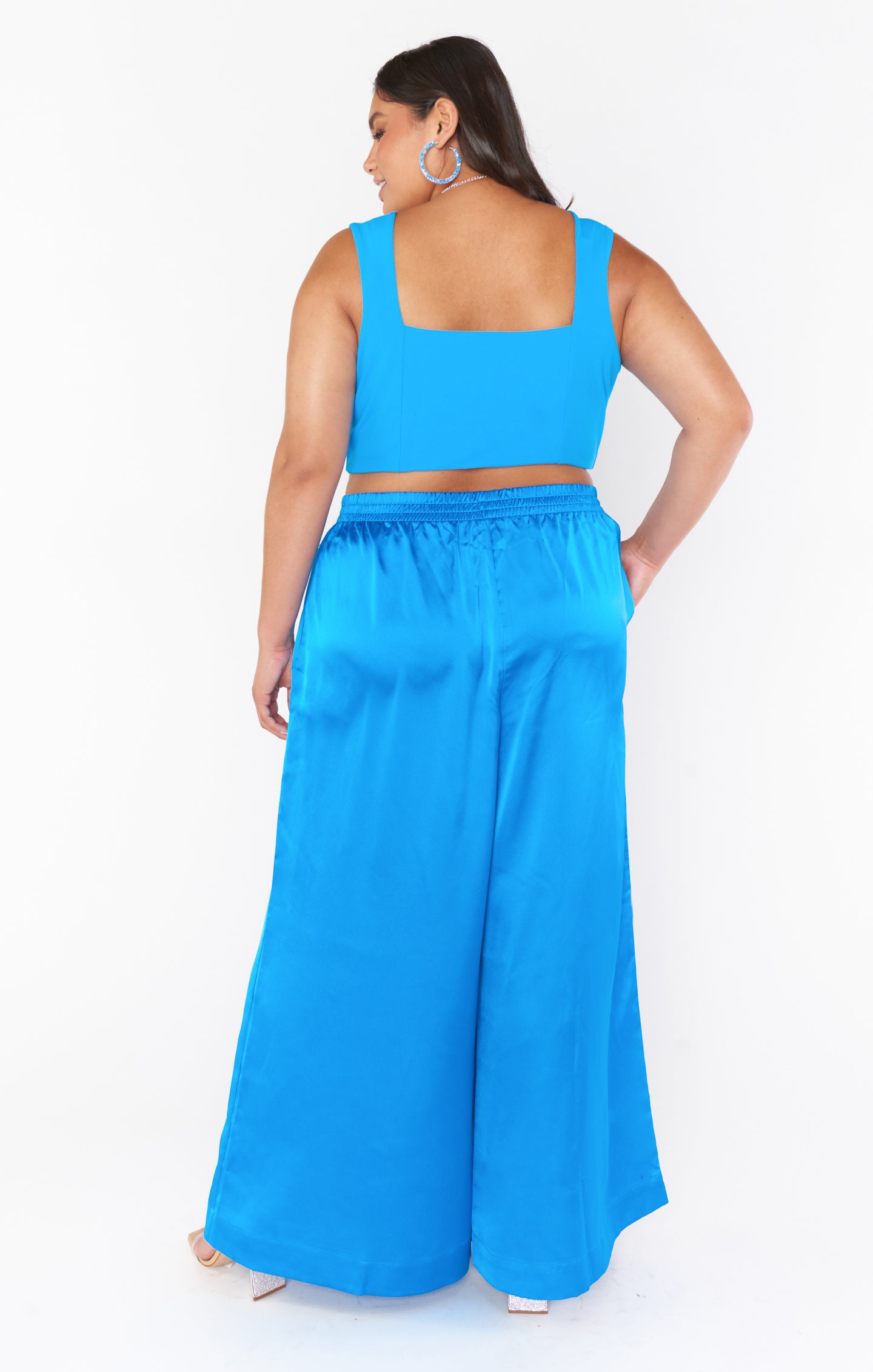 Ansley Crop Top ~ Blue Stretch