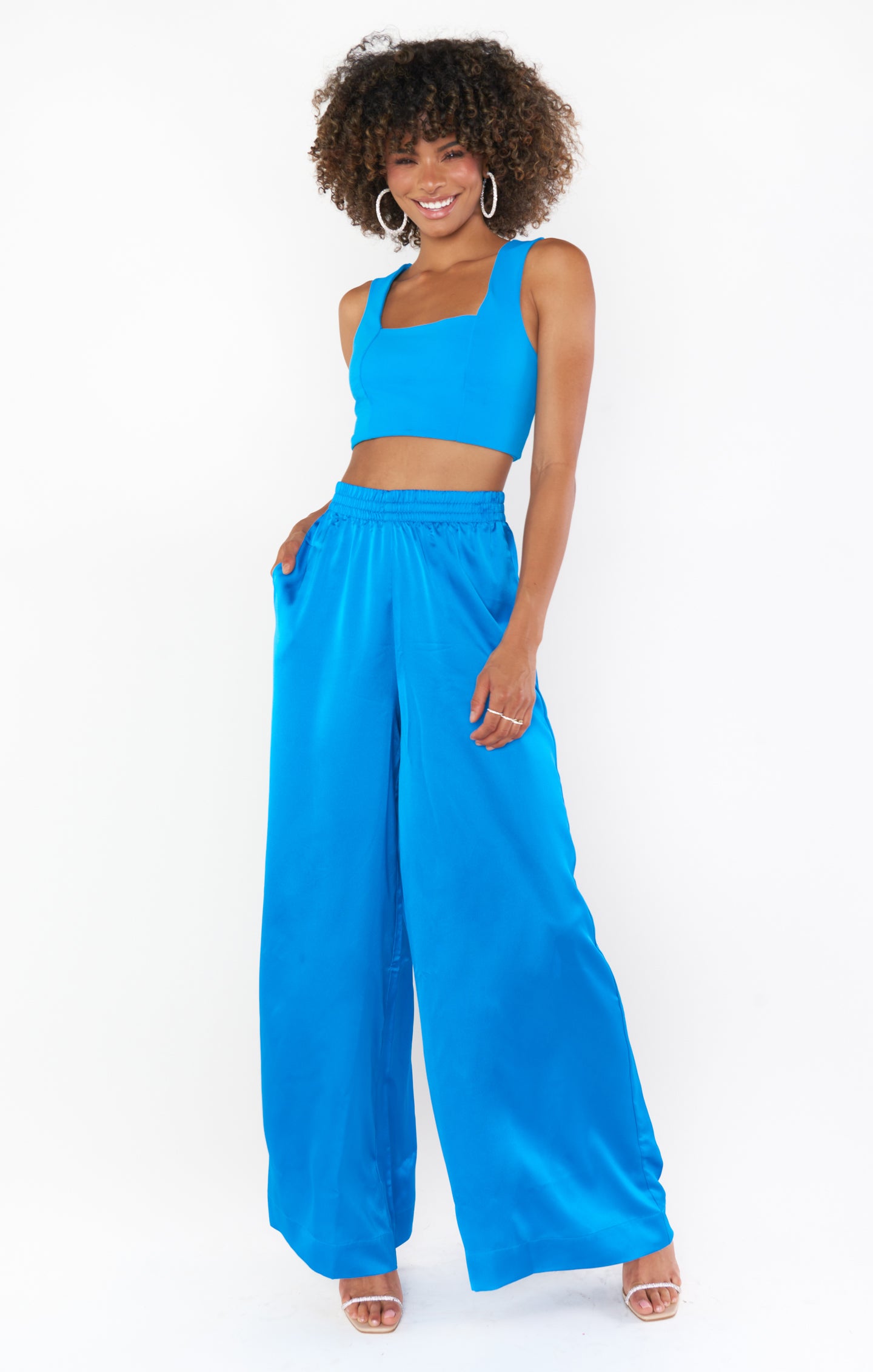 Irwin Pants ~ Blue Luxe Satin