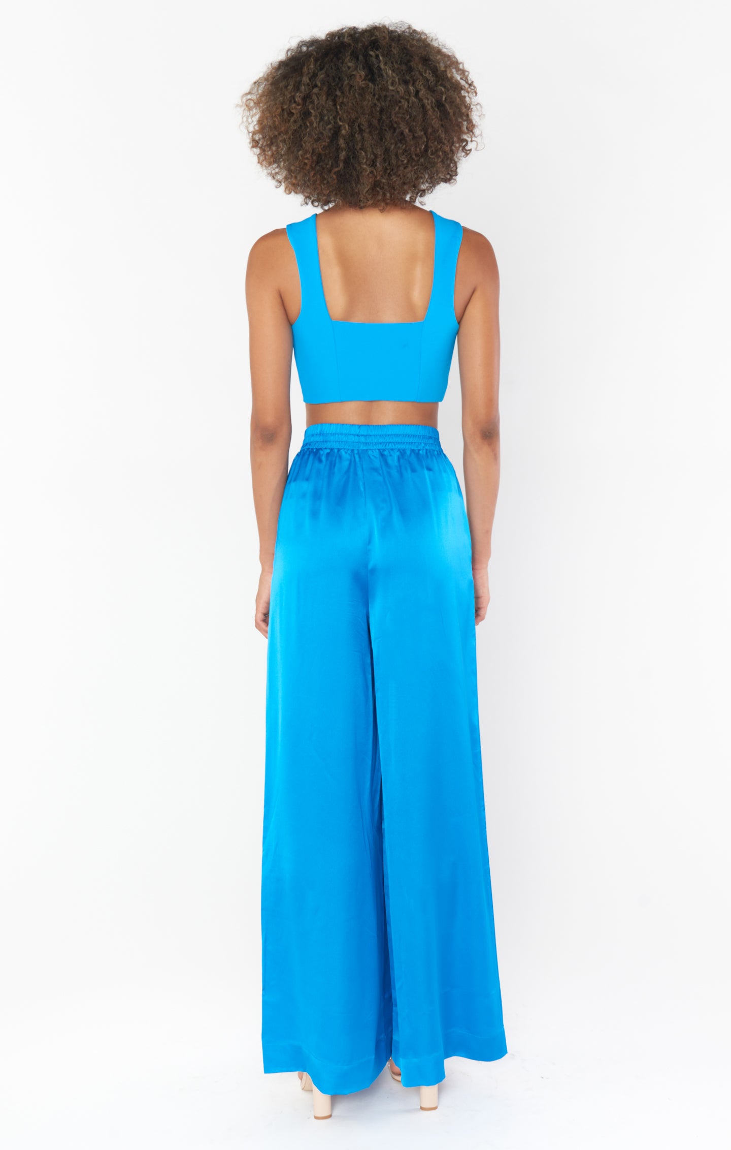 Irwin Pants ~ Blue Luxe Satin