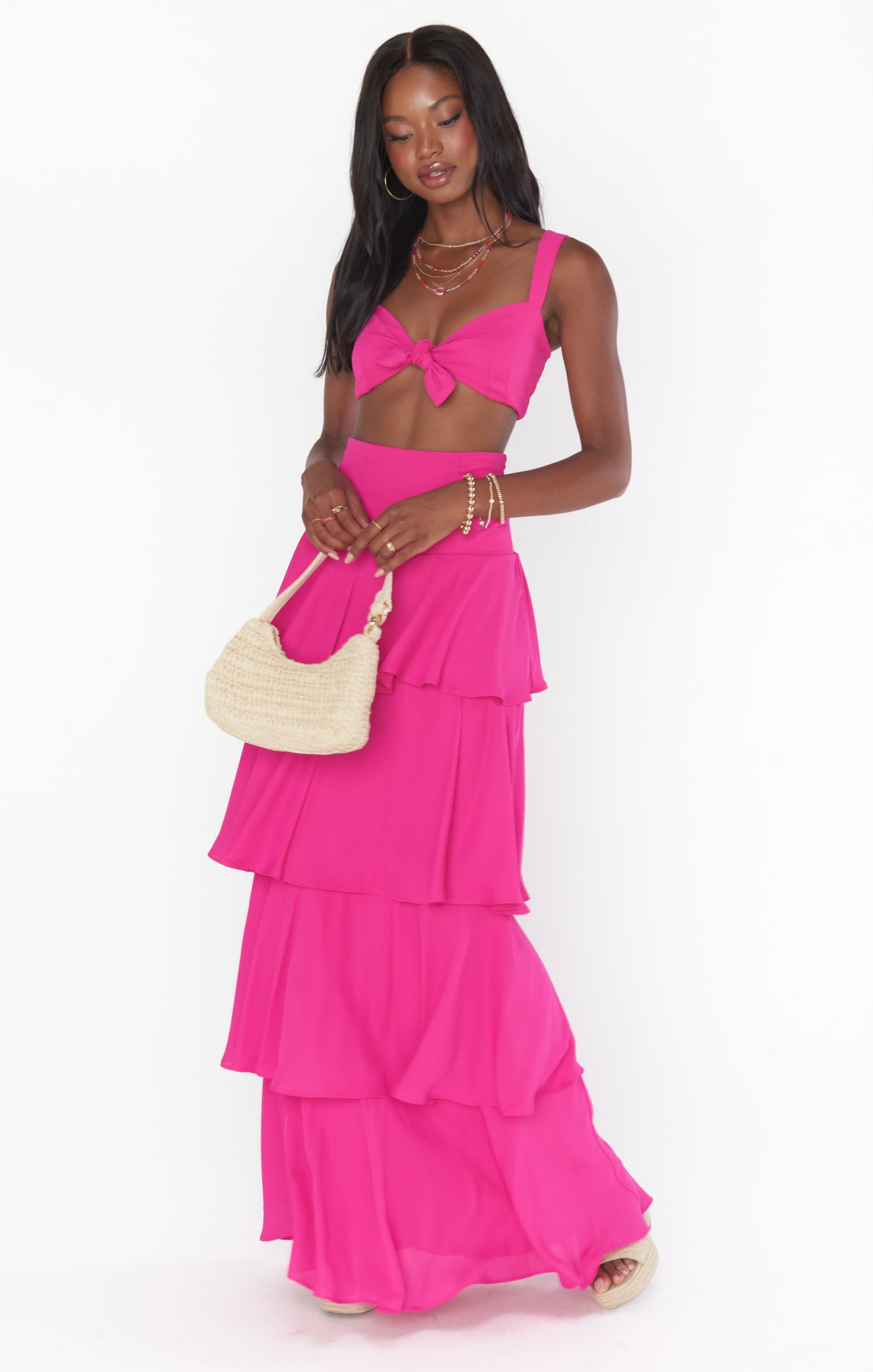 Kaden Crop Top ~ Bright Pink