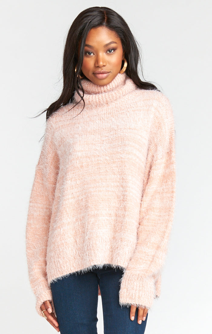 fuzzy pink sweater