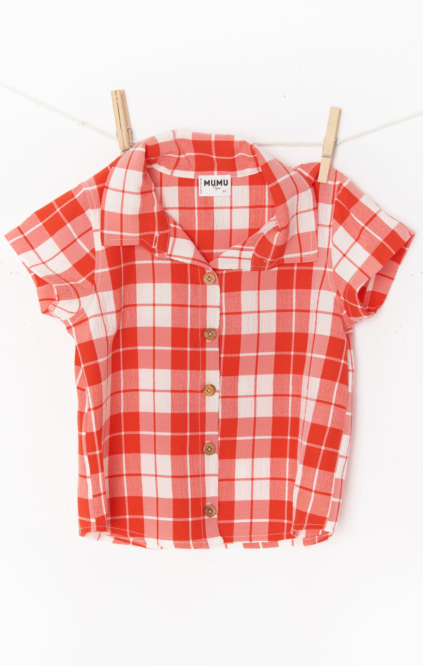 Lil Button Up Shirt ~ Picnic Plaid