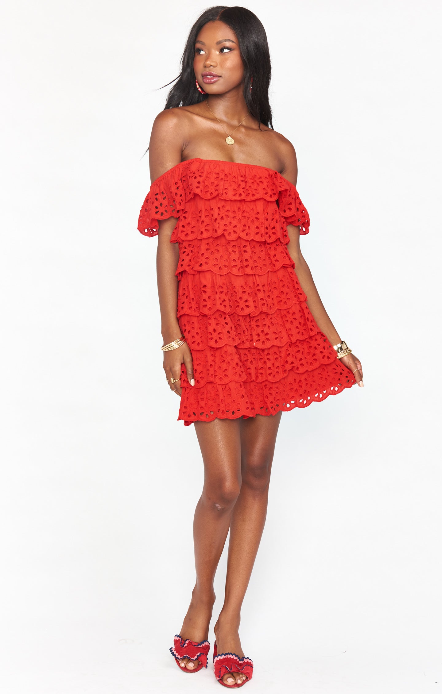 Lucy Mini Dress ~ Cherry Eyelet