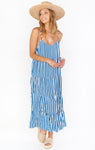 Striped Print Tiered Maxi Dress