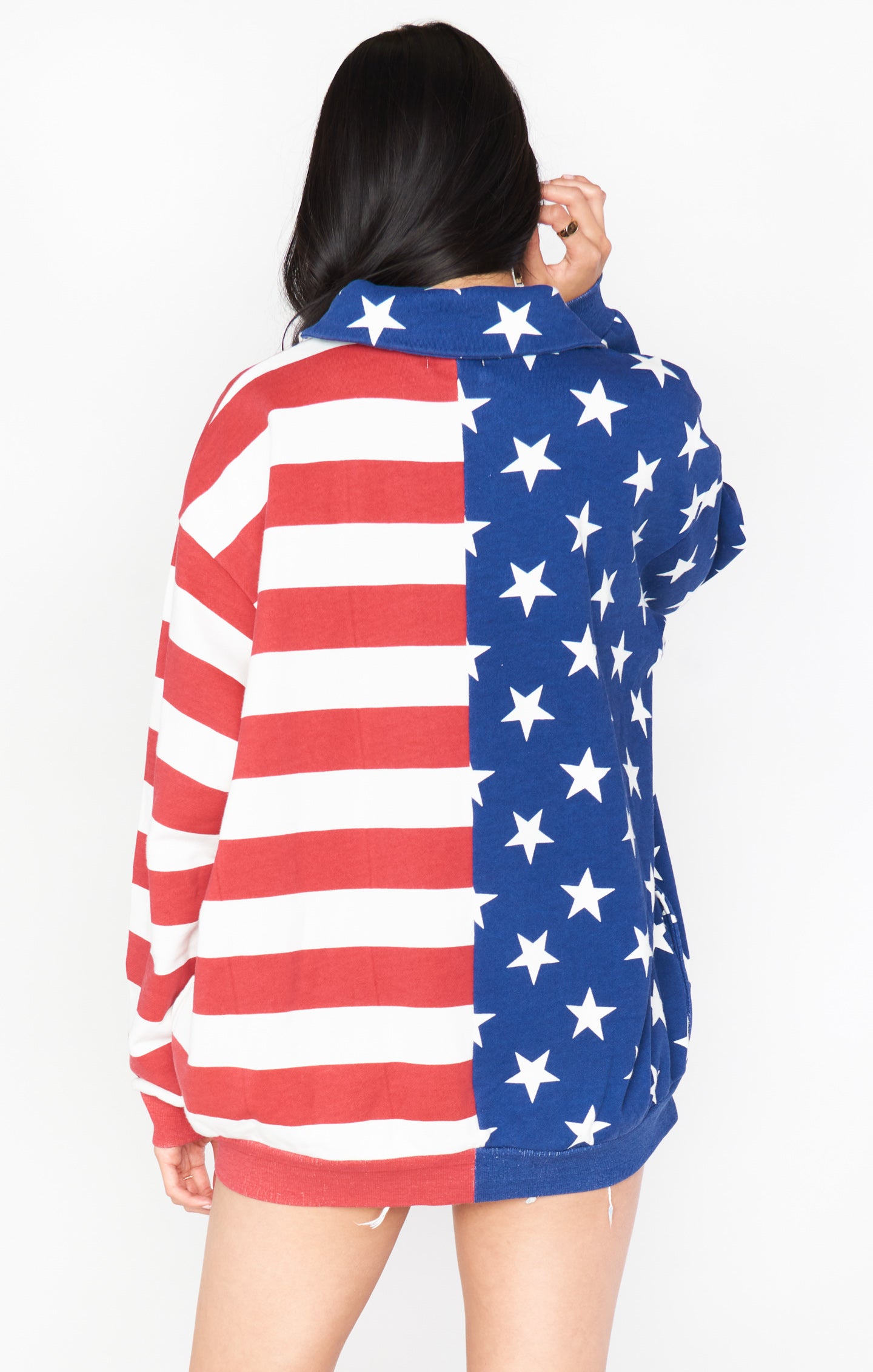 Benny Half Zip Sweatshirt ~ Flag Knit