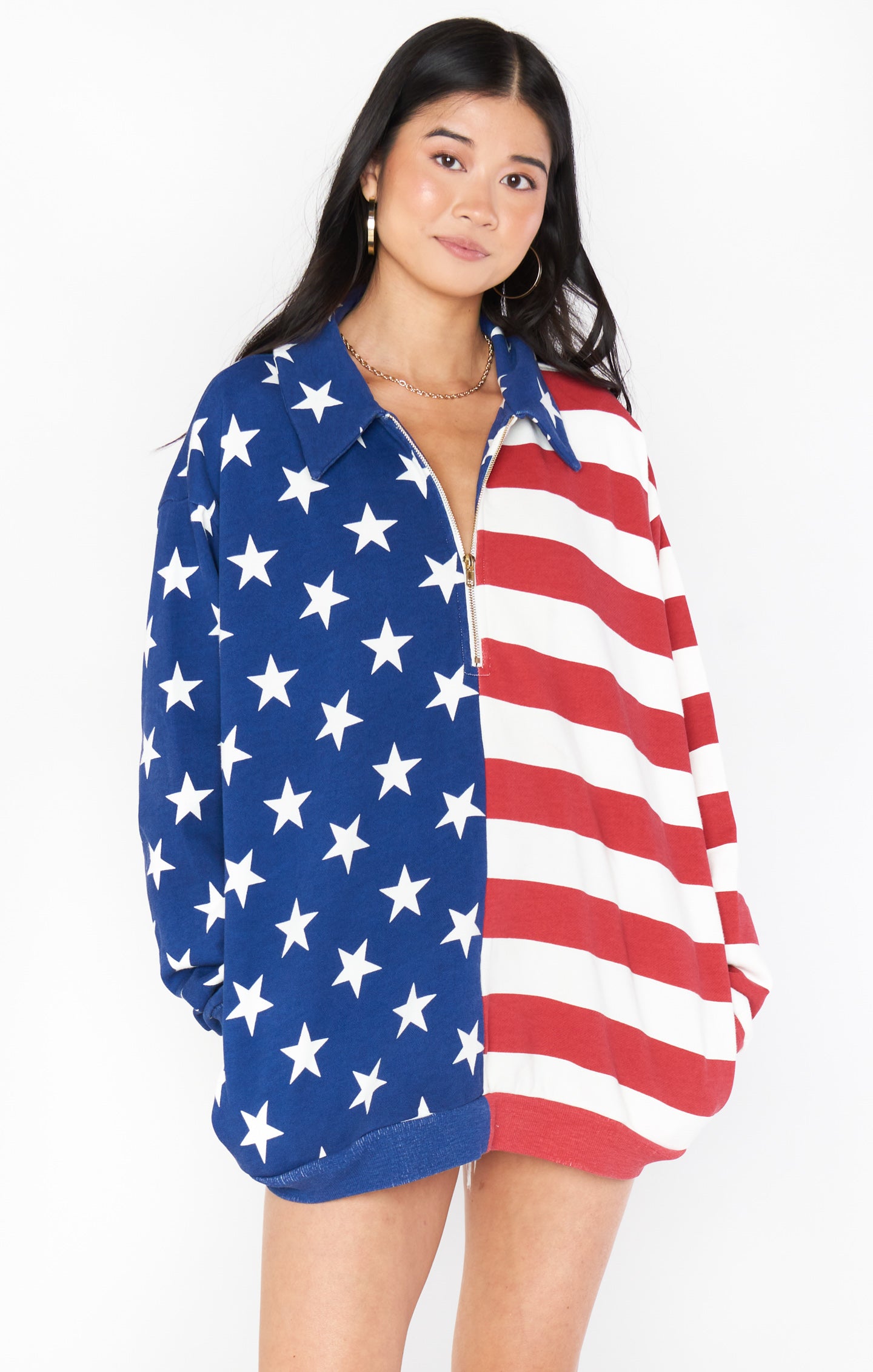 Benny Half Zip Sweatshirt ~ Flag Knit