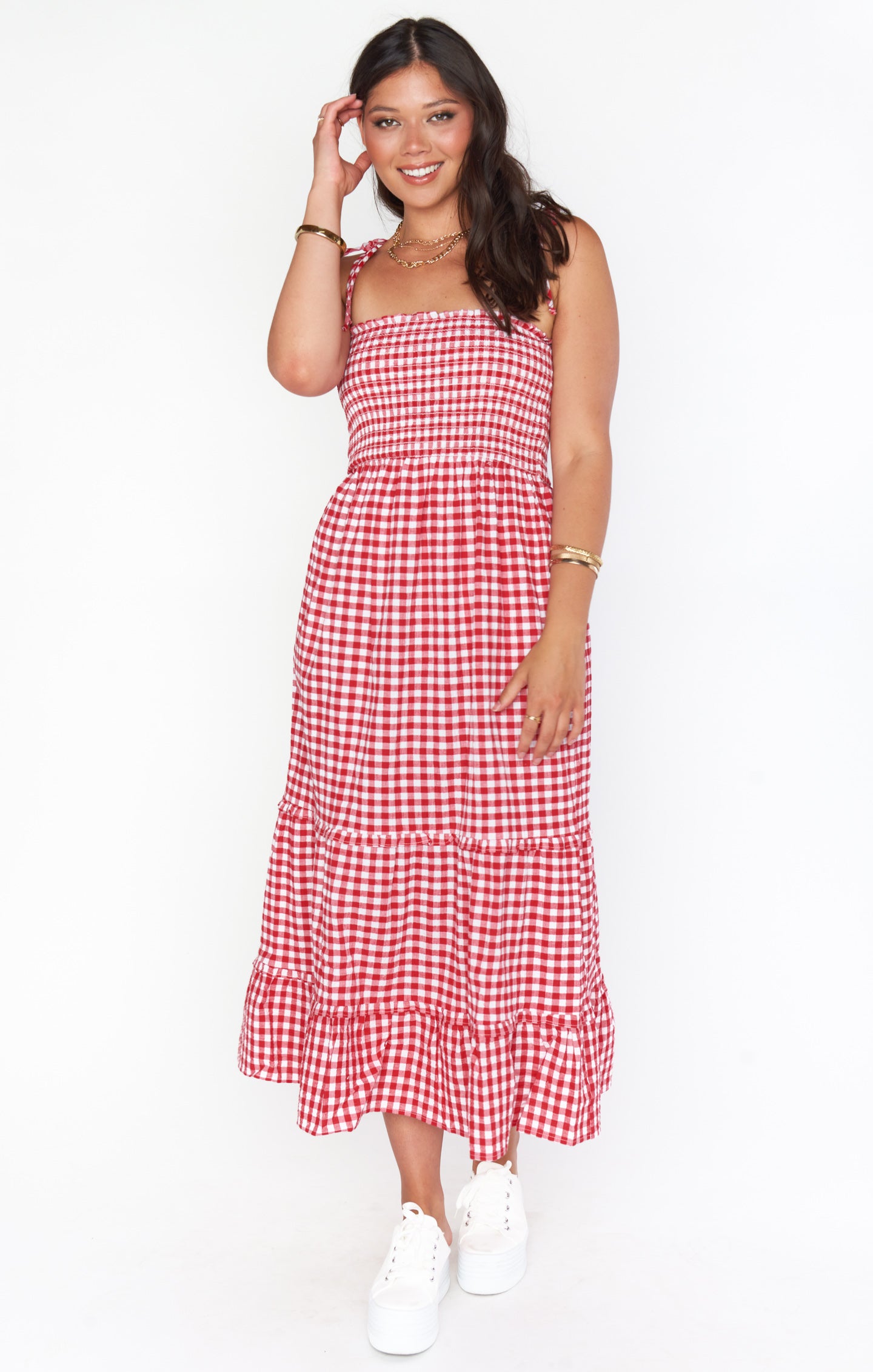 Jones Midi Dress ~ Strawberry Gingham