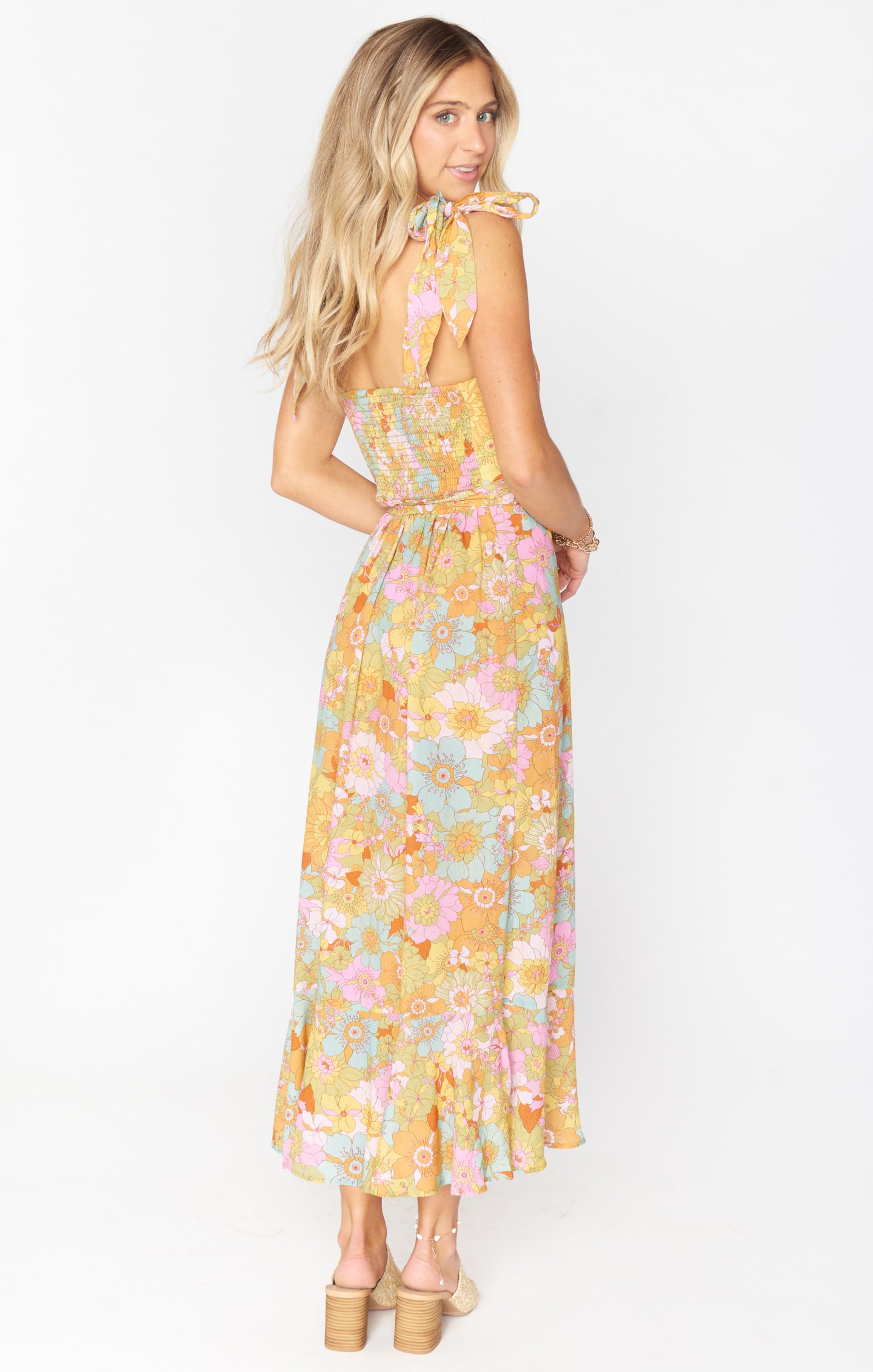 Claire Midi Dress ~ Groovy Blooms