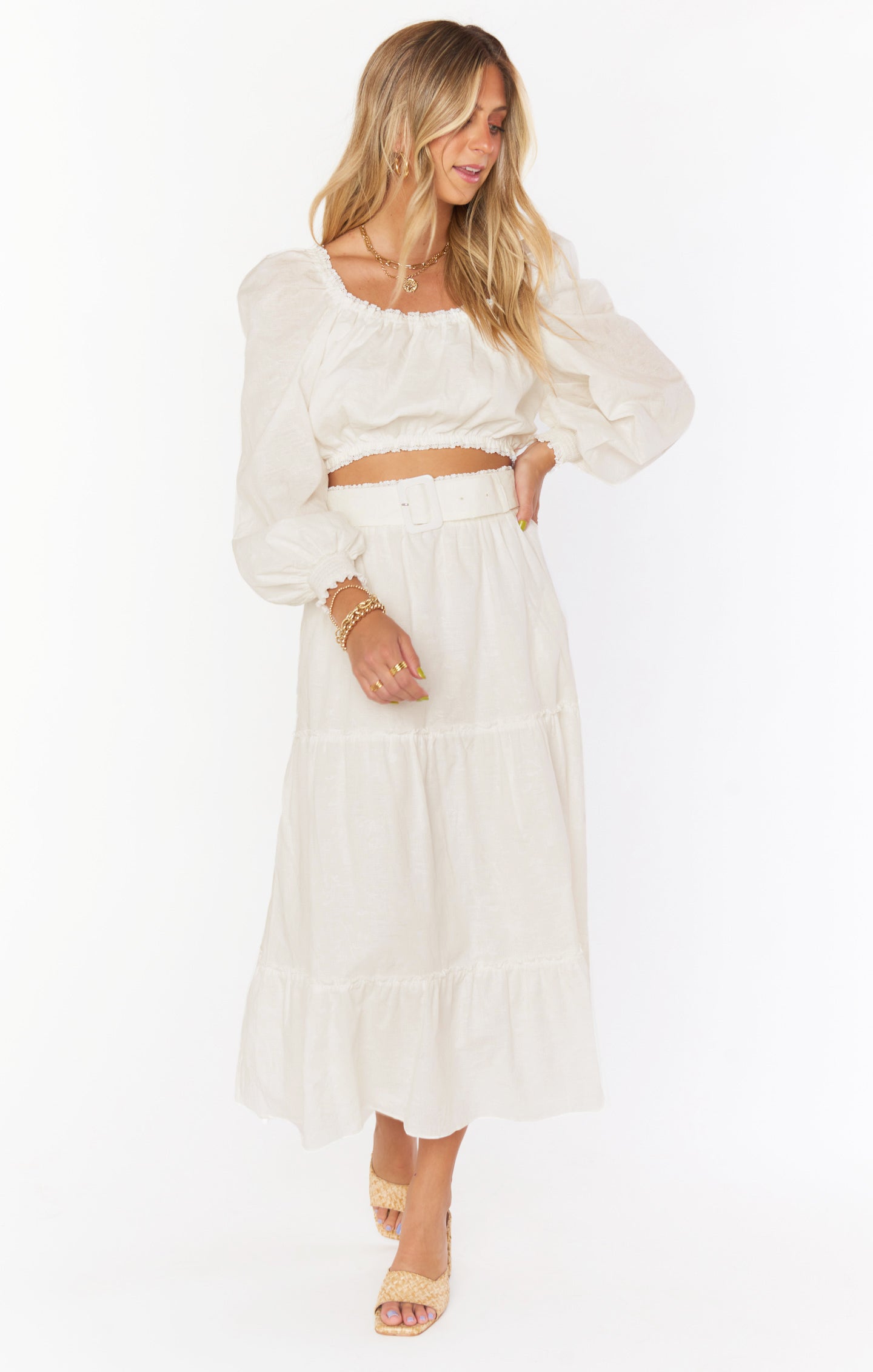 Miley Midi Skirt ~ Cream