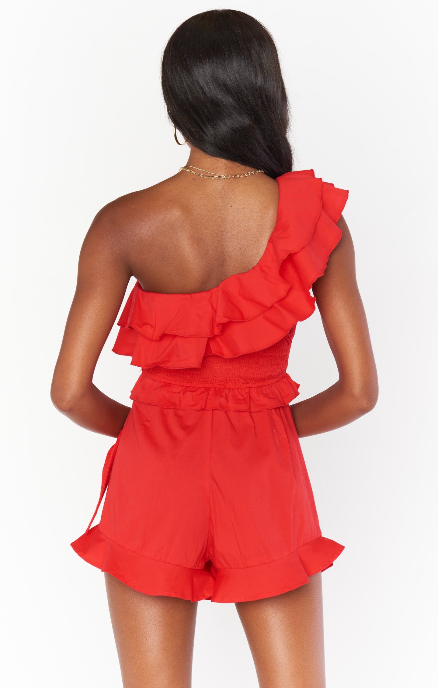 Leni Ruffle Top ~ Cherry Poplin