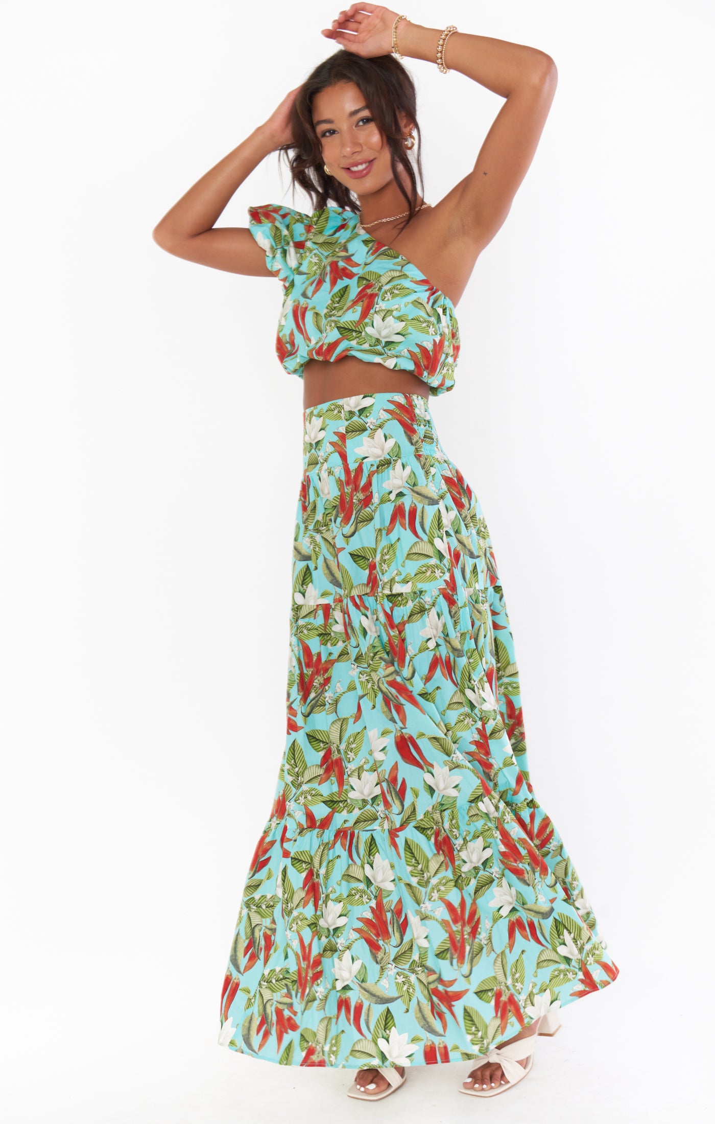 Melody Maxi Skirt ~ Spicy Peppers