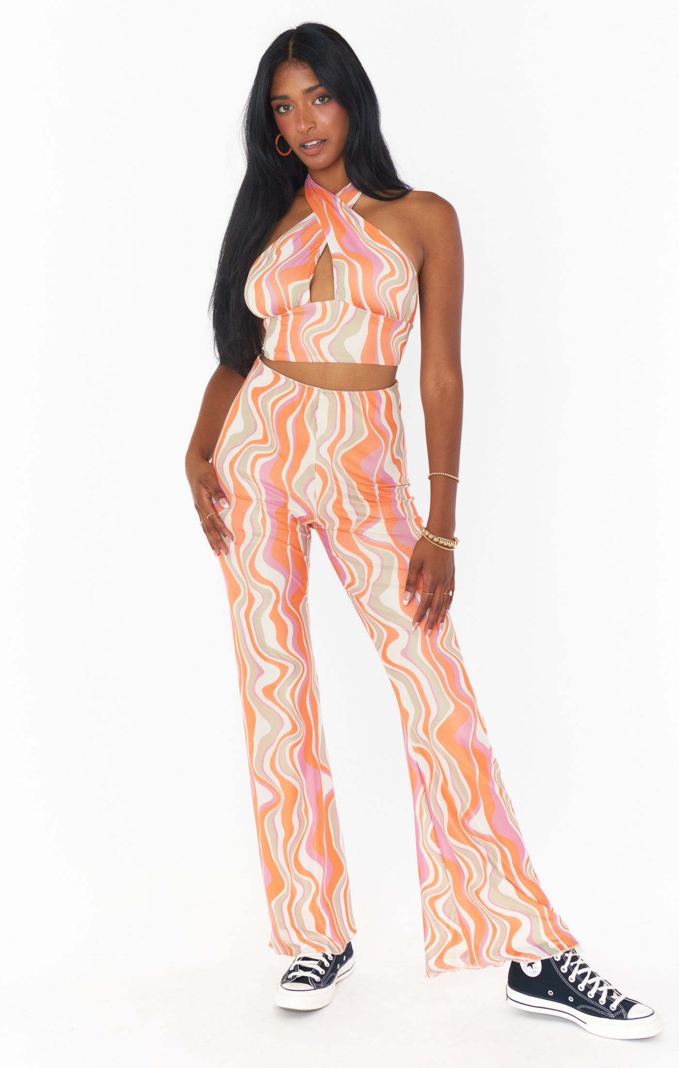 Frolic Flare Pants ~ Wavy Stripe