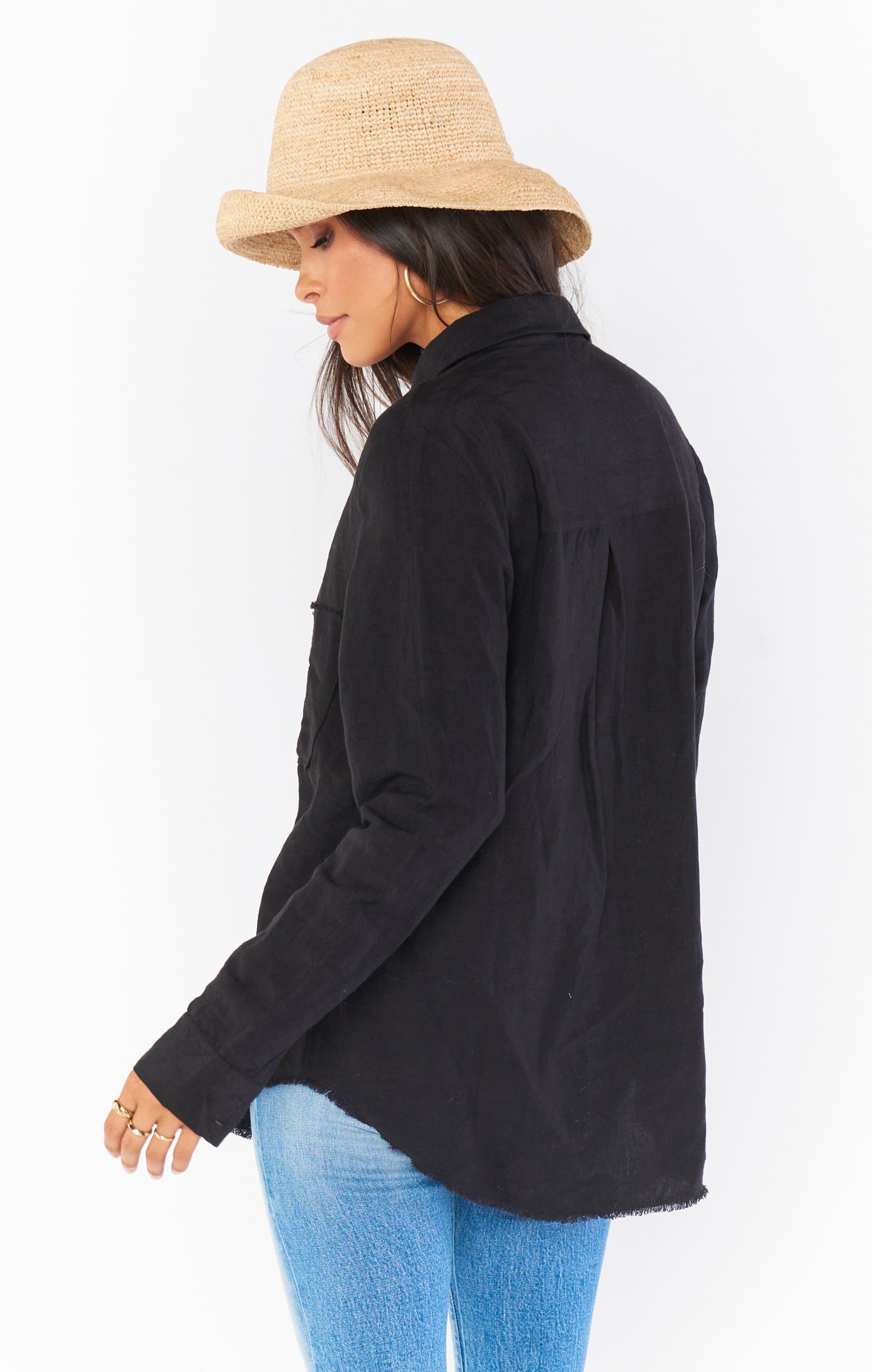 Marcella Shirt ~ Black Linen