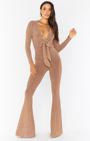 V-neck Wrap Jumpsuit With a Bow(s)