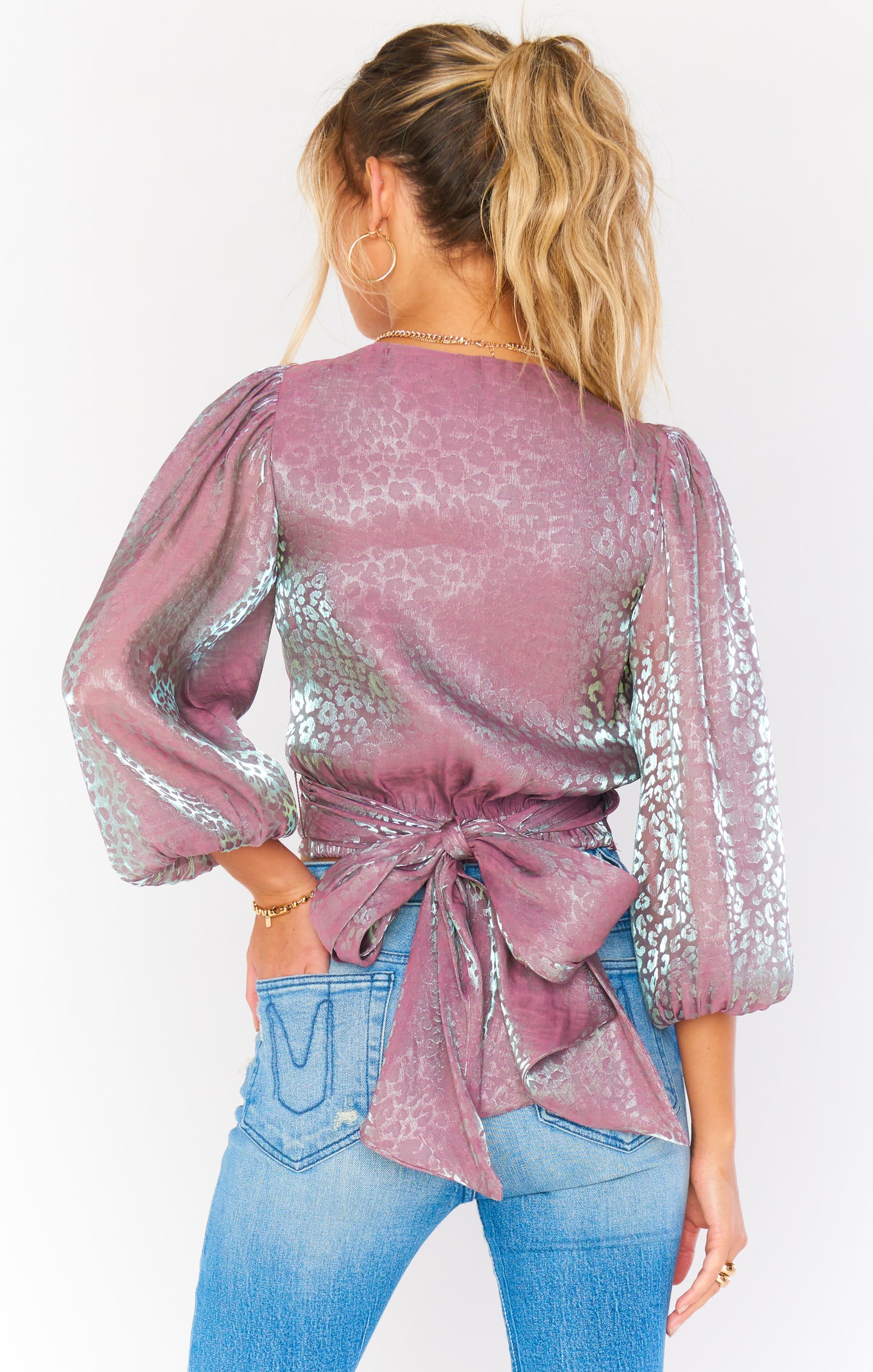 Joplin Top ~ Lilac Cheetah Organza