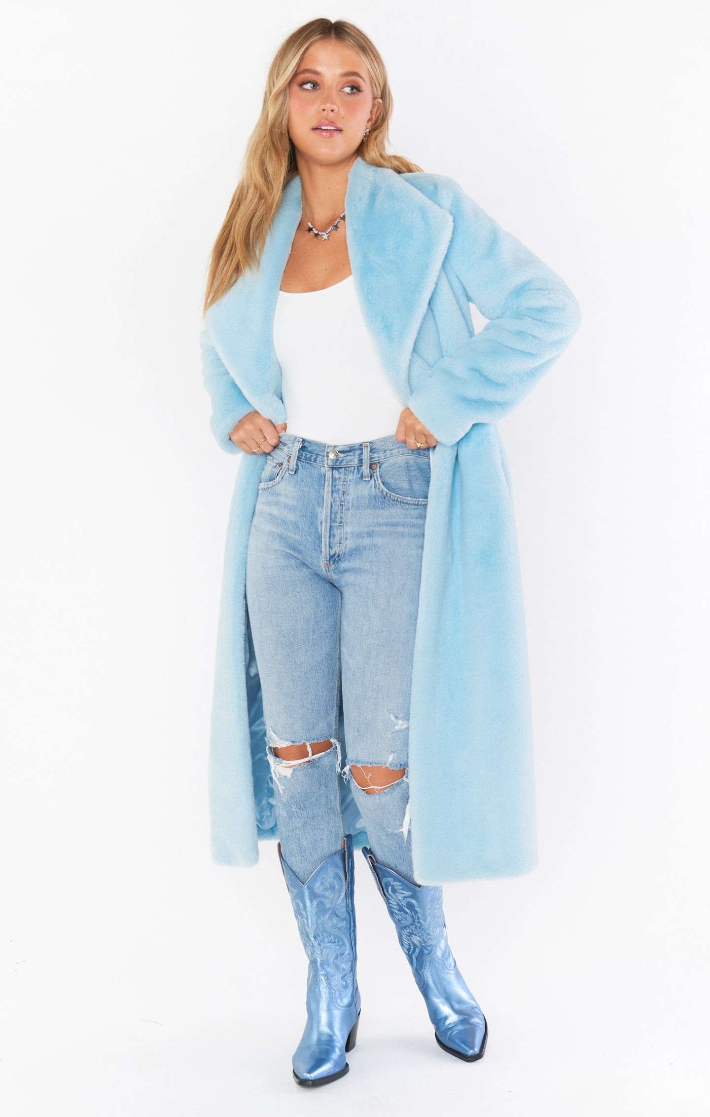 Lolita Jacket ~ Icy Blue Faux Fur