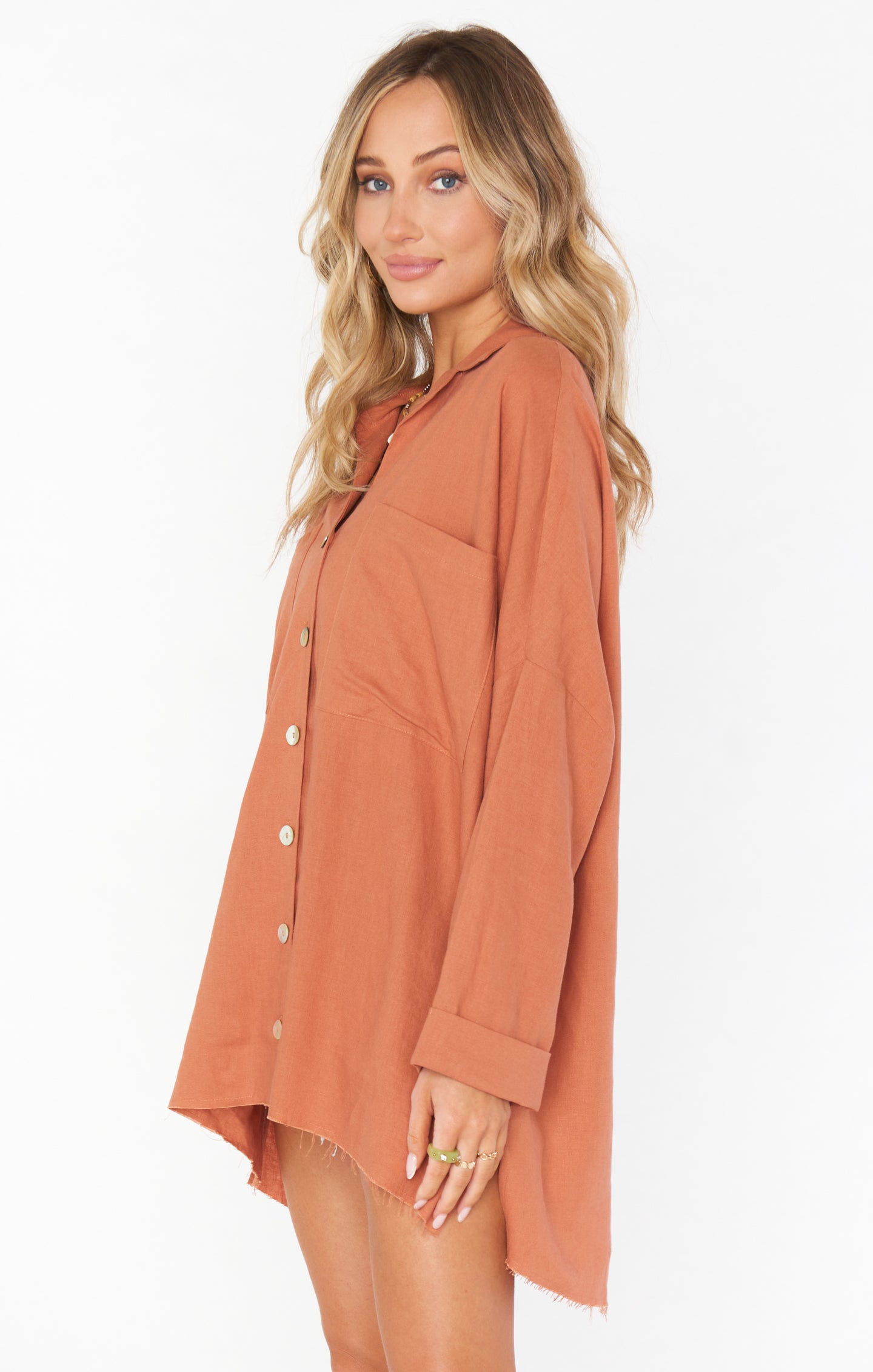 Johns Button Down Shirt ~ Rust Linen