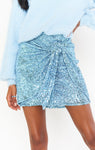 Why Knot Skirt ~ Frosty Blue Sequins