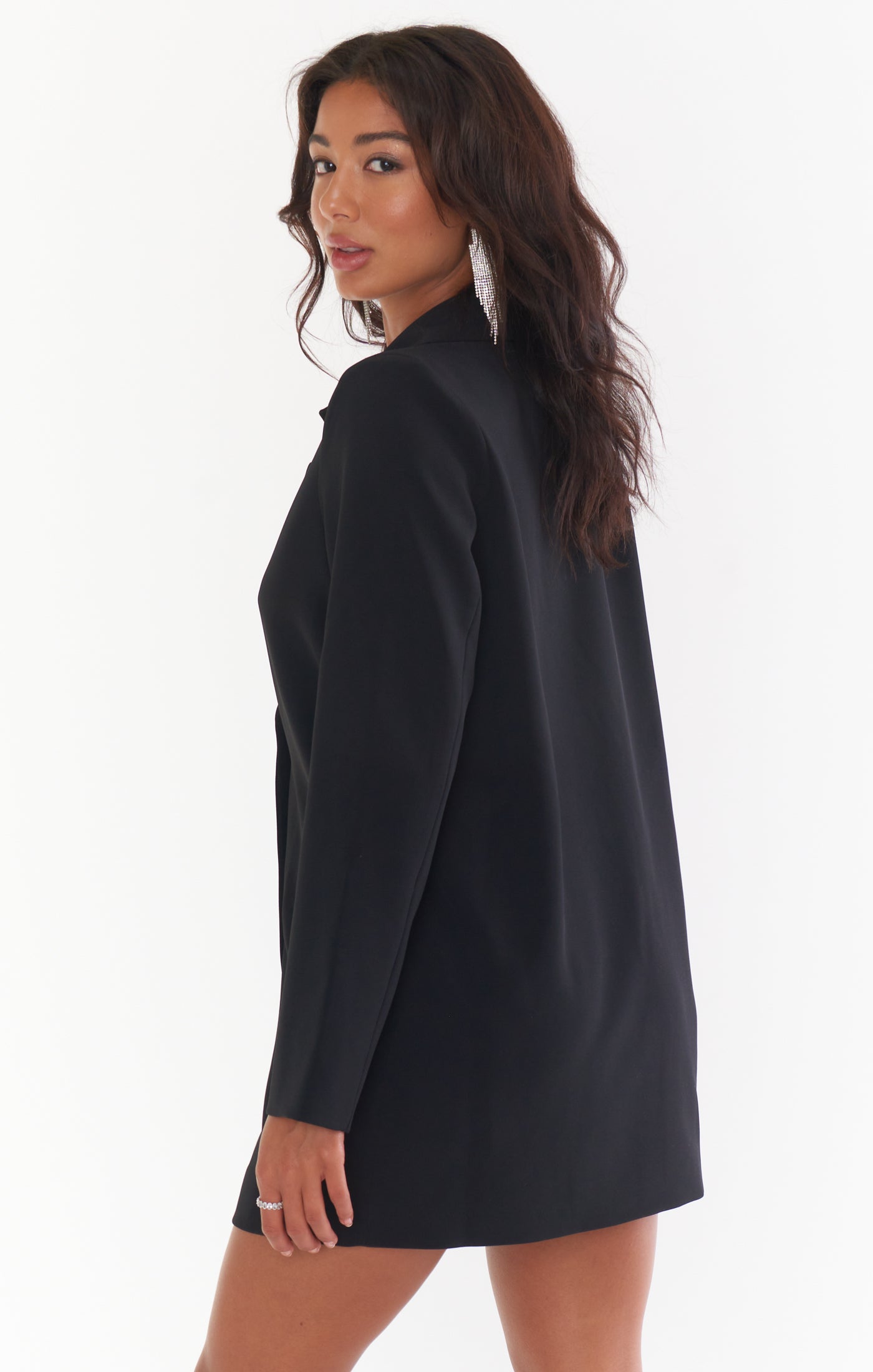 Bling Blazer Dress ~ Black Suiting