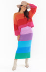 Pippa Sweater Skirt ~ Sunset Stripe Knit