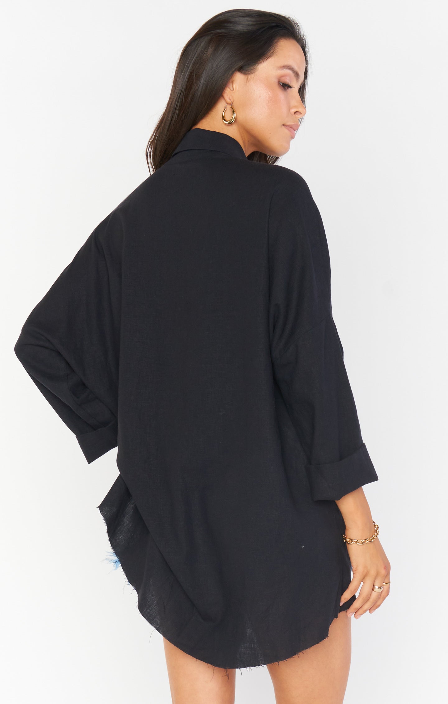 Johns Button Down Shirt ~ Black Linen